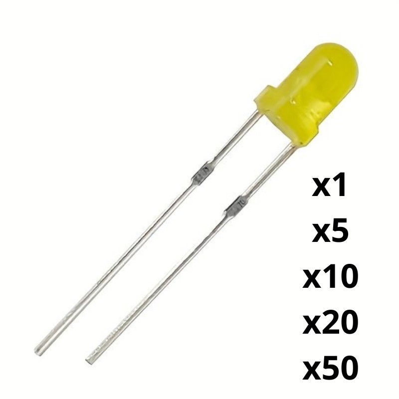 LED amarillo de 3mm para indicadores visuales