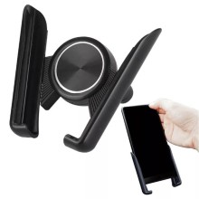 Soporte para celular retráctil automático negro para rejilla de ventilación de automóvil