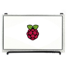 Pantalla LCD conectada a Raspberry Pi, mostrando interfaz gráfica