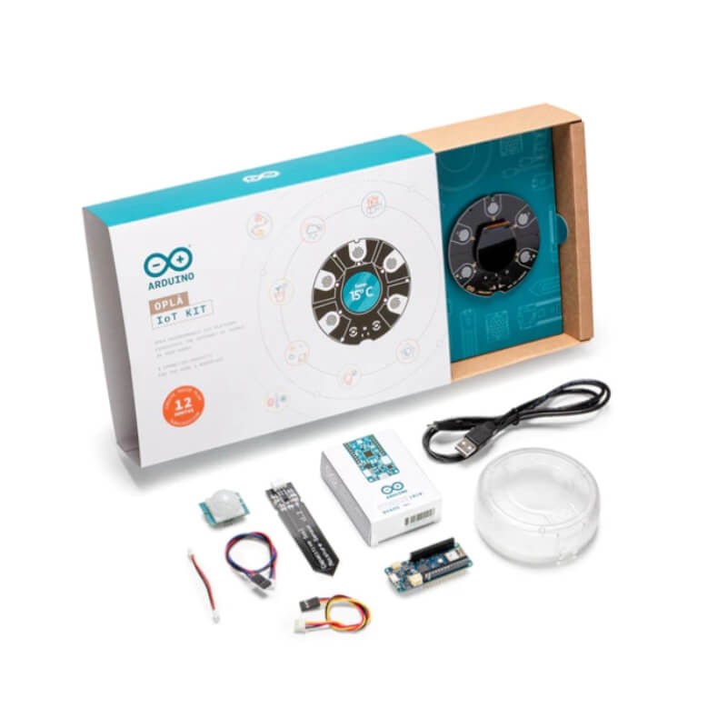 Kit completo del Arduino Oplá IoT con todos los componentes incluidos