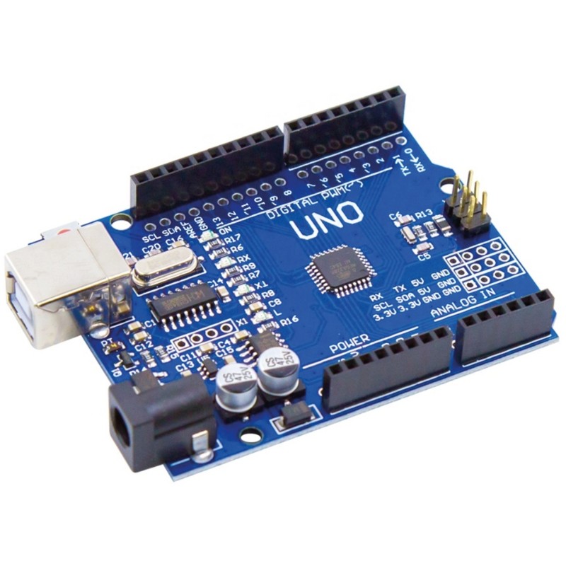 Placa Arduino Uno Compatible con microcontrolador ATmega328P, ideal para proyectos básicos y educativos